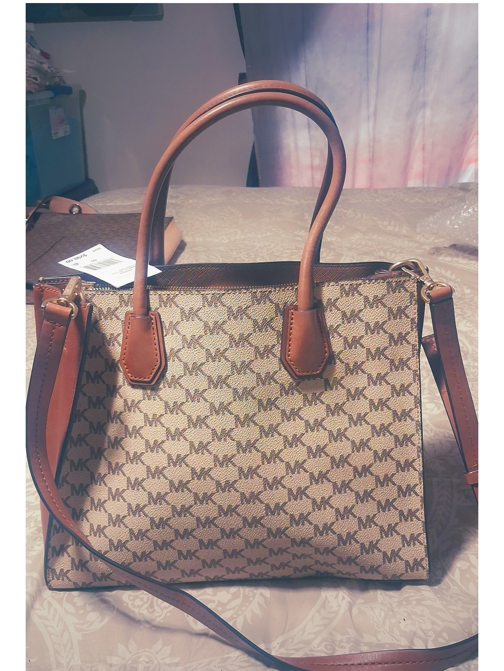 Michael Kors Brown/Tan Signature MK Satchel NWT